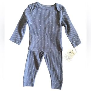 Cloud Island Unisex Ribbed Blue Star Pajama Set Size 6-9M